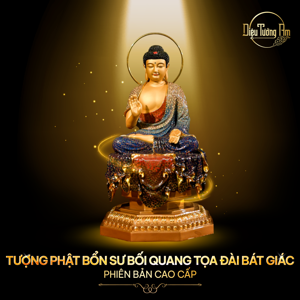 TƯỢNG PHẬT BỔN SƯ BỐI QUANG TỌA ĐÀI BÁT GIÁC  145TBS038-07