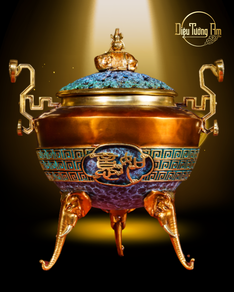 LÒ XÔNG TRẦM KHỔNG TƯỢNG - CHẾ TÁC THỦ CÔNG K01-XTR000-01