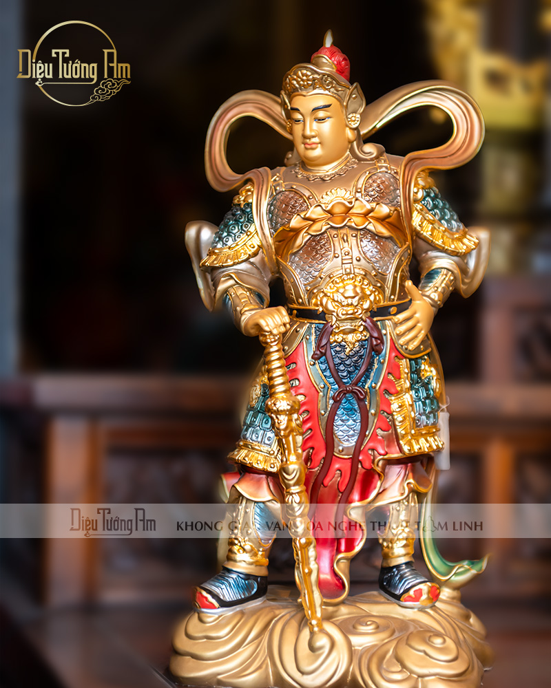 TƯỢNG HỘ PHÁP ĐỒNG VẼ MÀU NÓNG 40CM