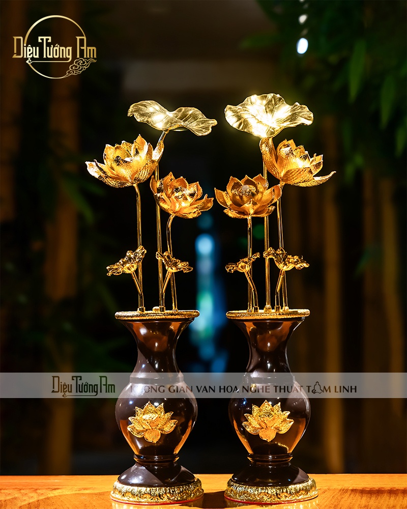 CẶP ĐÈN TAM LIÊN HOA SONG BÌNH 60CM 259BDD060-06