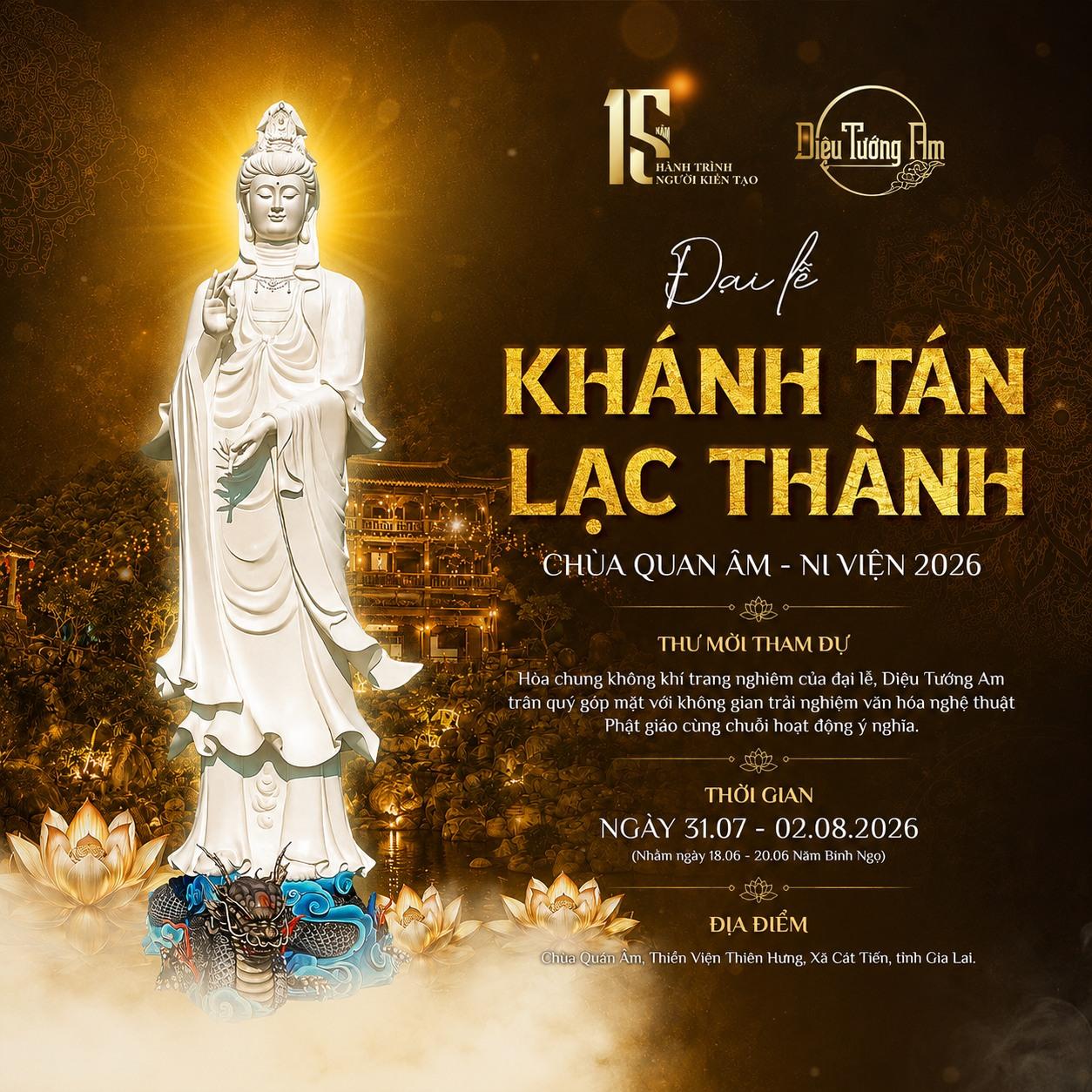 CÙNG DIỆU TƯỚNG AM TRẢI NGHIỆM VĂN HÓA ĐẶC SẮC TẠI ĐẠI LỄ KHÁNH TÁN LẠC THÀNH CHÙA QUAN ÂM – NI VIỆN